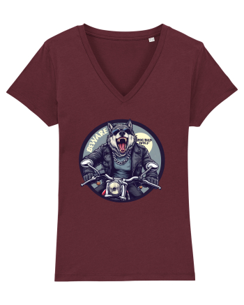 BEWARE OF THE BIG BAD WOLF  - FERESTE-TE DE LUPUL MARE SI RAU Burgundy