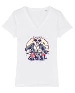 MOTAN - GOLAN SENSIBIL -  MOTOCICLIST Tricou mânecă scurtă guler V Damă Evoker