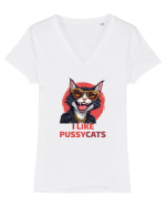 MOTAN -  I LIKE PUSSY CATS Tricou mânecă scurtă guler V Damă Evoker