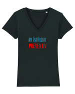 AM INTARZIAT PREVENTIV Tricou mânecă scurtă guler V Damă Evoker