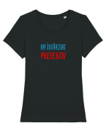 AM INTARZIAT PREVENTIV Tricou mânecă scurtă guler larg fitted Damă Expresser