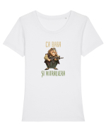 CA BABA SI MITRALIERA 1 Tricou mânecă scurtă guler larg fitted Damă Expresser