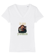 CA BABA SI MITRALIERA 2 Tricou mânecă scurtă guler V Damă Evoker