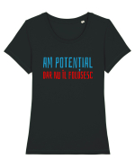 AM POTENTIAL, DAR NU IL FOLOSESC Tricou mânecă scurtă guler larg fitted Damă Expresser
