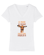CE PRIVIRE DE CAPRIOARA PRINSA IN LUMINA FARURILOR AI! 1 Tricou mânecă scurtă guler V Damă Evoker