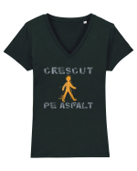 CRESCUT PE ASFALT 1 Tricou mânecă scurtă guler V Damă Evoker