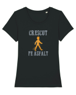 CRESCUT PE ASFALT 2 Tricou mânecă scurtă guler larg fitted Damă Expresser