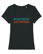 AM VENIT FARA CHEF SI PLEC FARA REGRETE Tricou mânecă scurtă guler larg fitted Damă Expresser