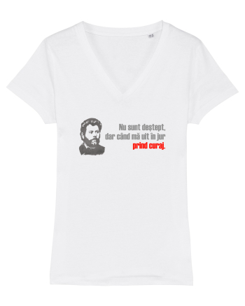 NU SUNT DESTEPT, DAR CAND MA UIT IN JUR PRIND CURAJ - citat Ion Creanga White