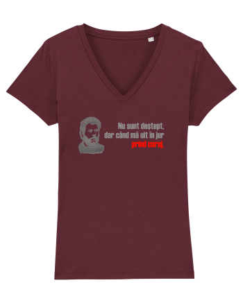 NU SUNT DESTEPT, DAR CAND MA UIT IN JUR PRIND CURAJ - citat Ion Creanga Burgundy