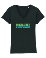 PROCRASTINEZ (AMAN) IN MOD PROFESIONIST Tricou mânecă scurtă guler V Damă Evoker
