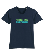 PROCRASTINEZ (AMAN) IN MOD PROFESIONIST Tricou mânecă scurtă guler V Bărbat Presenter