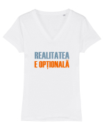 REALITATEA E OPTIONALA Tricou mânecă scurtă guler V Damă Evoker