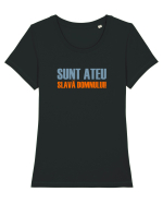 SUNT ATEU, SLAVA DOMNULUI! Tricou mânecă scurtă guler larg fitted Damă Expresser