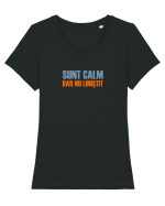 SUNT CALM, DAR NU LINISTIT Tricou mânecă scurtă guler larg fitted Damă Expresser