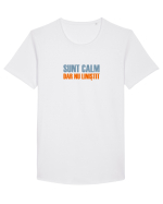 SUNT CALM, DAR NU LINISTIT Tricou mânecă scurtă guler larg Bărbat Skater