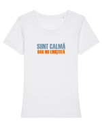 SUNT CALMA, DAR NU LINISTITA Tricou mânecă scurtă guler larg fitted Damă Expresser