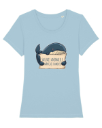 SALVATI ANIMALELE, MANCATI OAMENI - umor absurd - balena Tricou mânecă scurtă guler larg fitted Damă Expresser