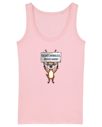 SALVATI ANIMALELE, MANCATI OAMENI - umor absurd - cerb / caprioara Cotton Pink