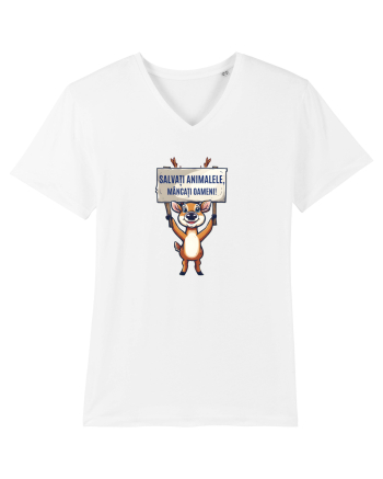 SALVATI ANIMALELE, MANCATI OAMENI - umor absurd - cerb / caprioara White