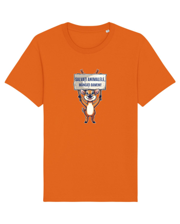 SALVATI ANIMALELE, MANCATI OAMENI - umor absurd - cerb / caprioara Bright Orange