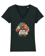 SALVATI ANIMALELE, MANCATI OAMENI - umor absurd - curcan Tricou mânecă scurtă guler V Damă Evoker