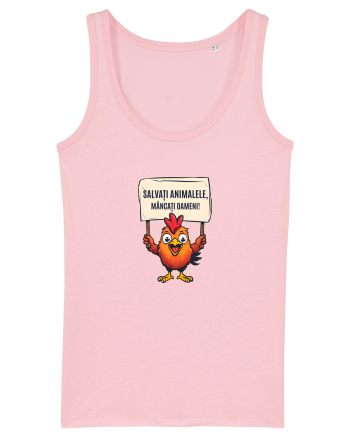 SALVATI ANIMALELE, MANCATI OAMENI - umor absurd - gaina / pui Cotton Pink