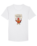 SALVATI ANIMALELE, MANCATI OAMENI - umor absurd - gaina / pui Tricou mânecă scurtă guler larg Bărbat Skater