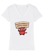 SALVATI ANIMALELE, MANCATI OAMENI - umor absurd - mistret Tricou mânecă scurtă guler V Damă Evoker