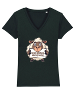 SALVATI ANIMALELE, MANCATI OAMENI - umor absurd - oaie Tricou mânecă scurtă guler V Damă Evoker