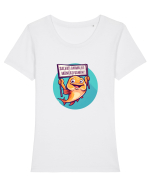 SALVATI ANIMALELE, MANCATI OAMENI - umor absurd - peste Tricou mânecă scurtă guler larg fitted Damă Expresser