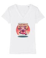 SALVATI ANIMALELE, MANCATI OAMENI - umor absurd - porc Tricou mânecă scurtă guler V Damă Evoker