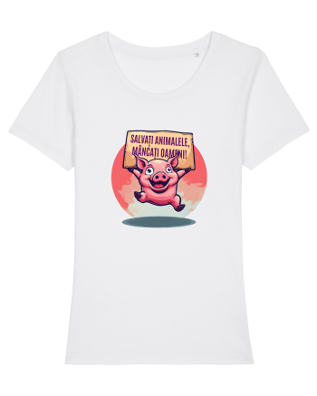 SALVATI ANIMALELE, MANCATI OAMENI - umor absurd - porc White