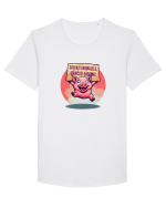 SALVATI ANIMALELE, MANCATI OAMENI - umor absurd - porc Tricou mânecă scurtă guler larg Bărbat Skater