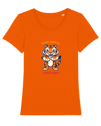 SALVATI ANIMALELE, MANCATI OAMENI - umor absurd - tigru Bright Orange