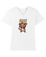 SALVATI ANIMALELE, MANCATI OAMENI - umor absurd - vaca Tricou mânecă scurtă guler V Bărbat Presenter