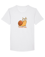 TE UITI CA MELCUL LA BORDURA  Tricou mânecă scurtă guler larg Bărbat Skater