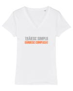 TRAIESC SIMPLU. GANDESC COMPLICAT Tricou mânecă scurtă guler V Damă Evoker