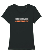 TRAIESC SIMPLU. GANDESC COMPLICAT Tricou mânecă scurtă guler larg fitted Damă Expresser