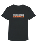 TRAIESC SIMPLU. GANDESC COMPLICAT Tricou mânecă scurtă guler larg Bărbat Skater
