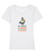 VA LAUDATI CA AVETI BANI, DAR VA ARUNCA PORUMBEII  PAINE Tricou mânecă scurtă guler larg fitted Damă Expresser