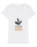 VA LAUDATI CA AVETI BANI, DAR VA ARUNCA PORUMBEII  PAINE 2 Tricou mânecă scurtă guler V Damă Evoker