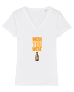 WISH YOU WERE ... BEER 1 Tricou mânecă scurtă guler V Damă Evoker