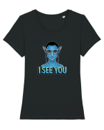 I SEE YOU - TE INTELEG - EMPATIE Tricou mânecă scurtă guler larg fitted Damă Expresser