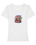 I LOVE YOU 3000  Tricou mânecă scurtă guler larg fitted Damă Expresser