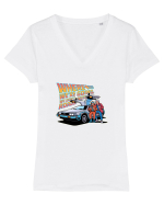 WHERE WE`RE GOING, WE DON`T NEED ROADS Tricou mânecă scurtă guler V Damă Evoker