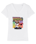 BARK TO THE FUTURE - CATEL CORGI Tricou mânecă scurtă guler V Damă Evoker