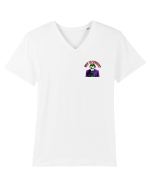 WHY SO SERIOUS? DE CE ESTI ASA SERIOS / SERIOASA? - lateral Tricou mânecă scurtă guler V Bărbat Presenter