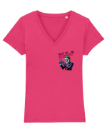 WHY SO SERIOUS? DE CE ESTI ASA SERIOS / SERIOASA? - lateral 2 Tricou mânecă scurtă guler V Damă Evoker