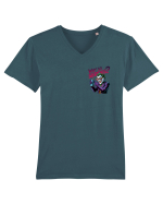 WHY SO SERIOUS? DE CE ESTI ASA SERIOS / SERIOASA? - lateral 2 Tricou mânecă scurtă guler V Bărbat Presenter